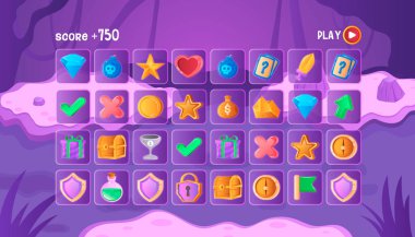 Gradient cartoon game elements composition