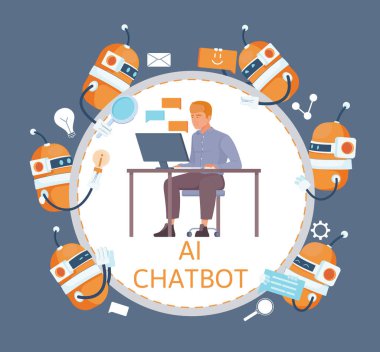 Yapay zeka sohbet robotu El çerçevesi çizildi