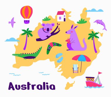 El çizilmiş düz harita bileşimi