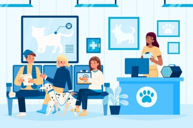 Düz tasarımda veterinerlik çizimleri