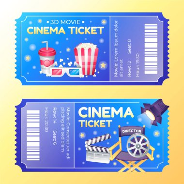 Gradyan sinema dikey afiş şablon koleksiyonu