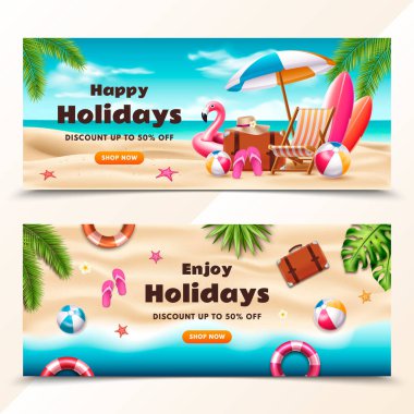 Tatil bayrağı şablon seti