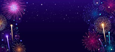 Renkli havai fişek arka planı patlıyor