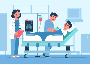 El çizimi düz hemşire kompozisyonu arka planı