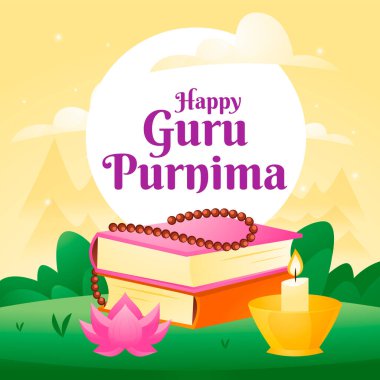 El çizimi guru purnima kompozisyon arkaplanı