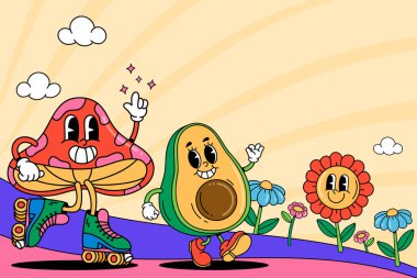 Düz çizgi 70 'lerin karakter arka planı