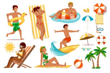 El yapımı karikatür tatil koleksiyonu