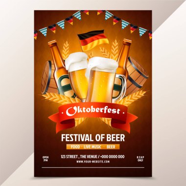 Oktoberfest uçucu şablonu gerçekçi