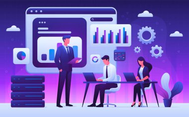 Gradient analyst data composition background