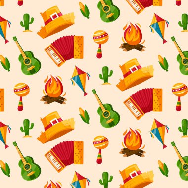 Festa Junina düz dizaynda kusursuz desen