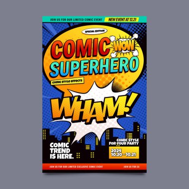 Gradyan çizgi roman tarzı metin şablonu