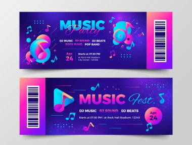 Müzik festivali biletleri.