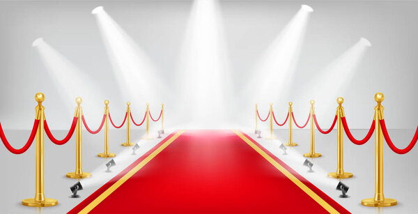 Red carpet composition in realistic style