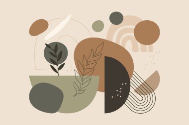 Soyut şekilli Boho biçimi bileşimi arkaplanı