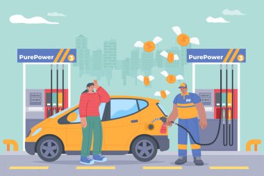 Düz Yakıt İstasyonu Arkaplanı