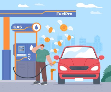 Düz Benzin İstasyonu Çizimi