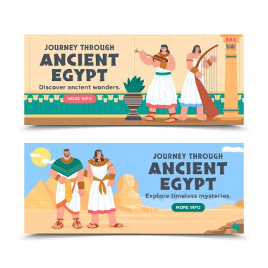 Düz Eski Mısır Yatay Sancaklar Ayarlandı