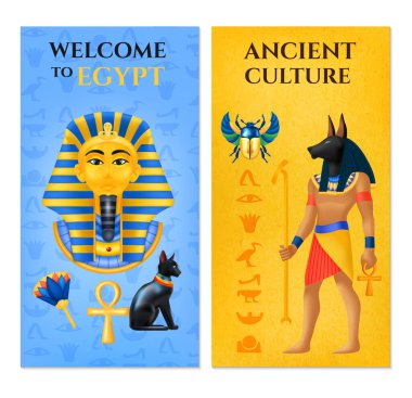 Antik Mısır Sancakları Dikey Koleksiyon