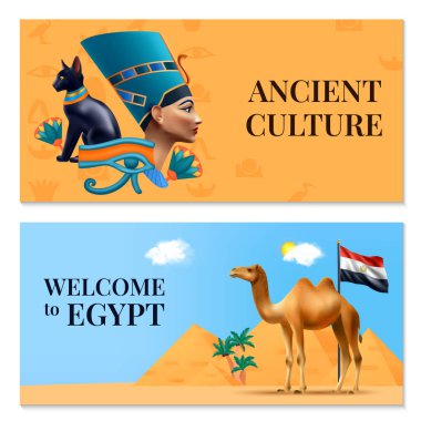 Antik Mısır Sancakları Yatay Koleksiyon