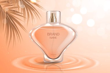 Gerçekçi Turuncu Parfüm Şişesi İllüstrasyonu