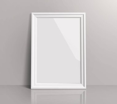 Gerçekçi Beyaz Fotoğraf Çerçevesi Şablonu