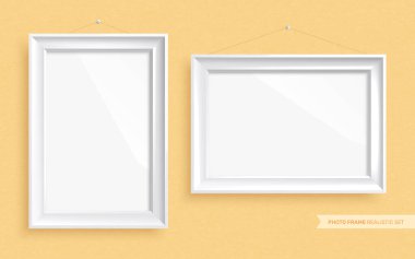 Gerçekçi Beyaz Fotoğraf Çerçeve Şablonu Ayarları
