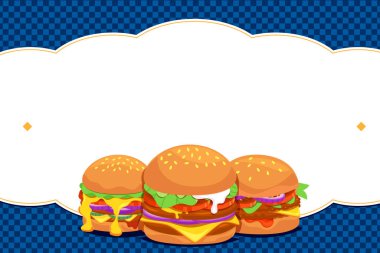 Modern Çizgi Film Ezme Burger Arkaplanı