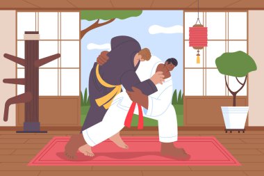 Düz Dövüş Sanatları Eğitim Çizimi