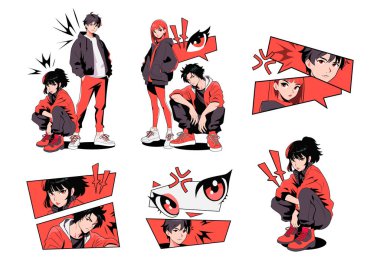 Japon Anime ve Manga Karakterleri Mini Kompozisyonları