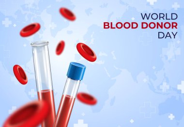 Alyuvar hücreli Dünya Kan Bağışı Günü Gerçekçi Arkaplanı
