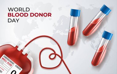Dünya Kan Bağışı Günü Kan örnekleriyle Gerçekçi Arkaplan