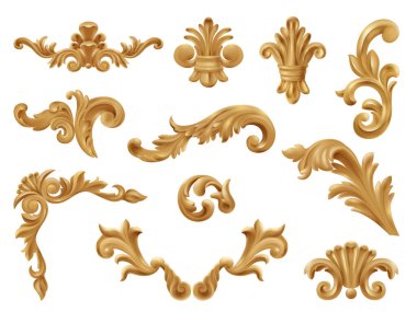 Gerçekçi Altın Barok Süs Koleksiyonu