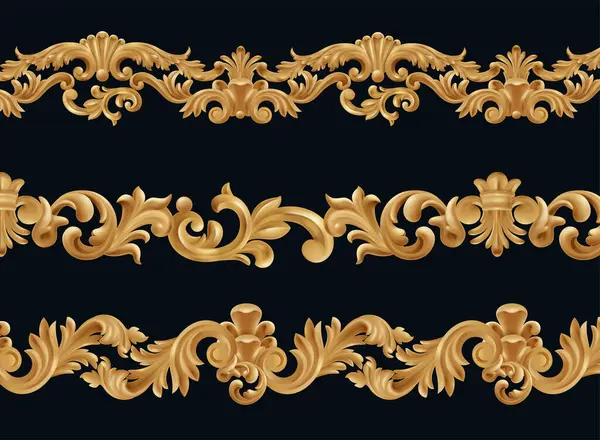 Gerçekçi Altın Barok Süsleme Seti