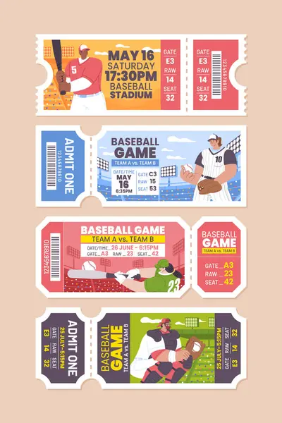 Beyzbol eli Çizilmiş düz biletler