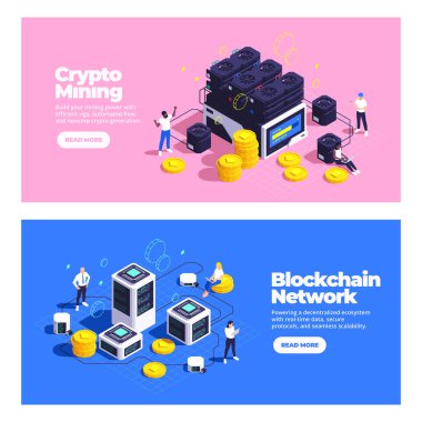 Engelleme zinciri Isometric Yatay Sancaklar Koleksiyonu