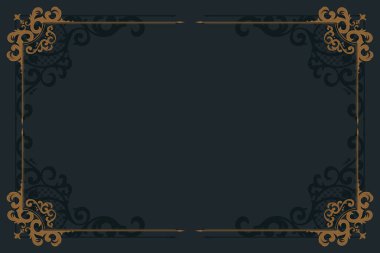 Zarif Klasik Barok Sınır Koyu Çizim