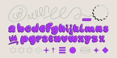 Soyut Deneysel Tipografi Harf Tasarımı Koleksiyonu