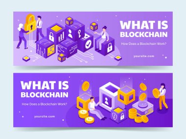 Şifreleme Ağı 'nın Modern Isometric Tasarımı Yatay Sancak Ayarları