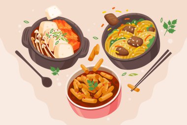 Kore Gıda ve Aşçılık Kültür İllüstrasyonu