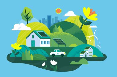 Çevre Koruma ve Yenilenebilir Kaynaklar İllüstrasyonu