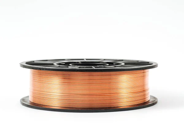 stock image Welding wire spool on a white background.