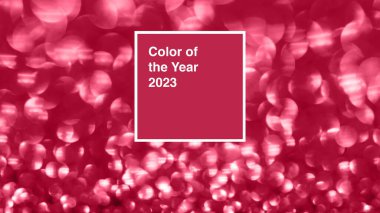 Viva Magenta background with blurry sparkles. Color of The Year 2023.