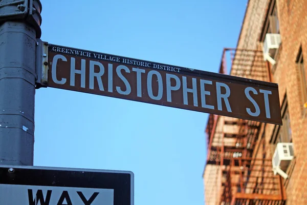 Christopher Street Historiska Skylt Midtown Manhattan New York City — Stockfoto