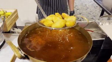 Kızarmış muz, yakın plan VDO.