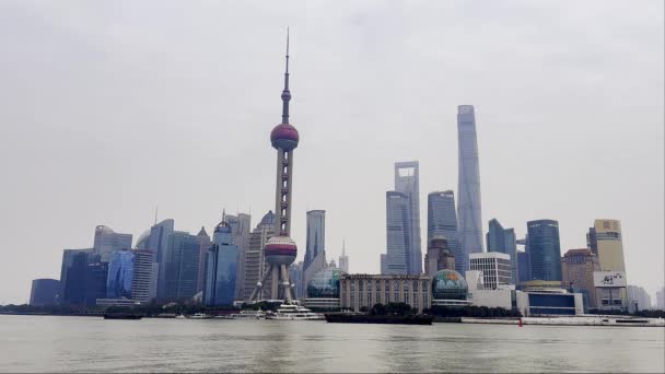 Sungai Huangpu Shanghai China Maret 2024 Vdo Dari Sungai Huangpu — Stok Video