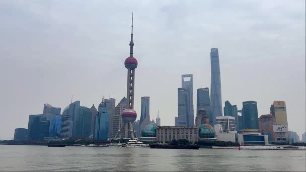 Huangpu River Shanghai China Maart 2024 Vdo Van Huangpu River — Stockvideo