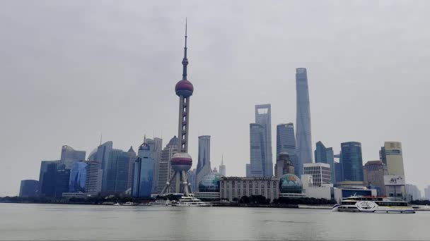 上海Huangpu川 3月14日 2024 中国の有名な都市のランドマークHangpu川のVdo — ストック動画