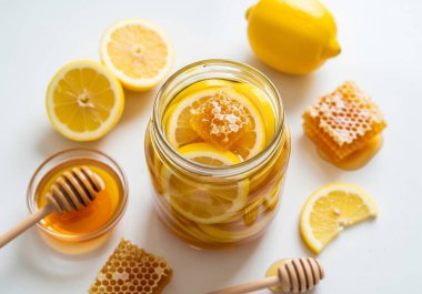 Limon ve ballı doğal ilaç hazırlama