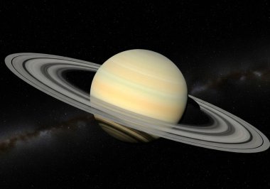 Satürn 'ün astronomik görüntüsü, kendine özgü halkalarını ve çizgili atmosferini sergiliyor. Güneş sistemimizin gerçek bir harikası..