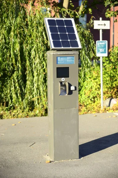 Parking ticket machine at a outdoor parking area